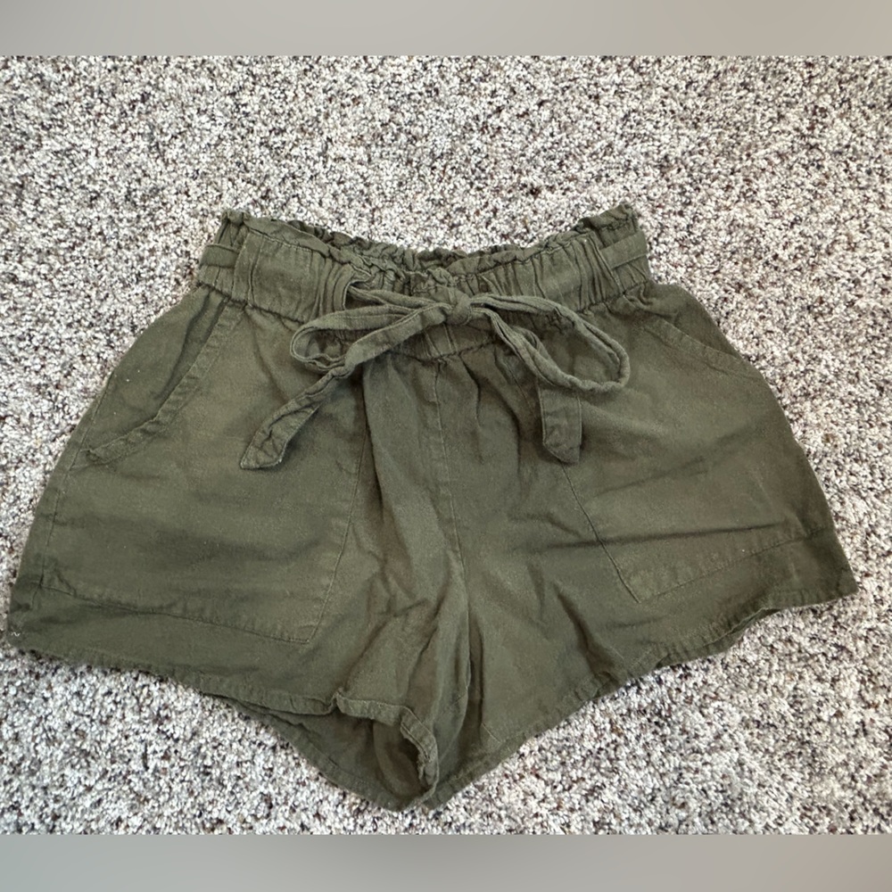 Army Green Flowy Shorts